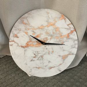 Rose Gold Marble Clock